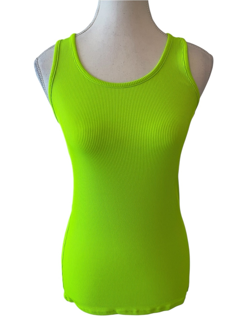 Under Armour Neon Green Ribbed Racerback Tank Top Size Small